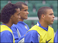 Ronaldinho, Rivaldo and Ronaldo were a front three who caused havoc amongst opposition defences 